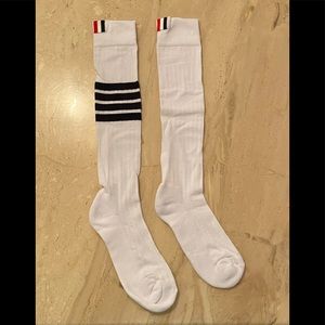 Thom Browne Navy Stripe Over The Calf Socks